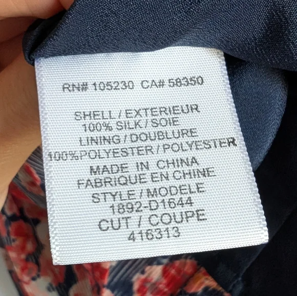 Joie Silk Floral Sleeveless Dress Navy & Pink 100% Silk Flutter Sleeve Pleated S - Picture 10 of 14